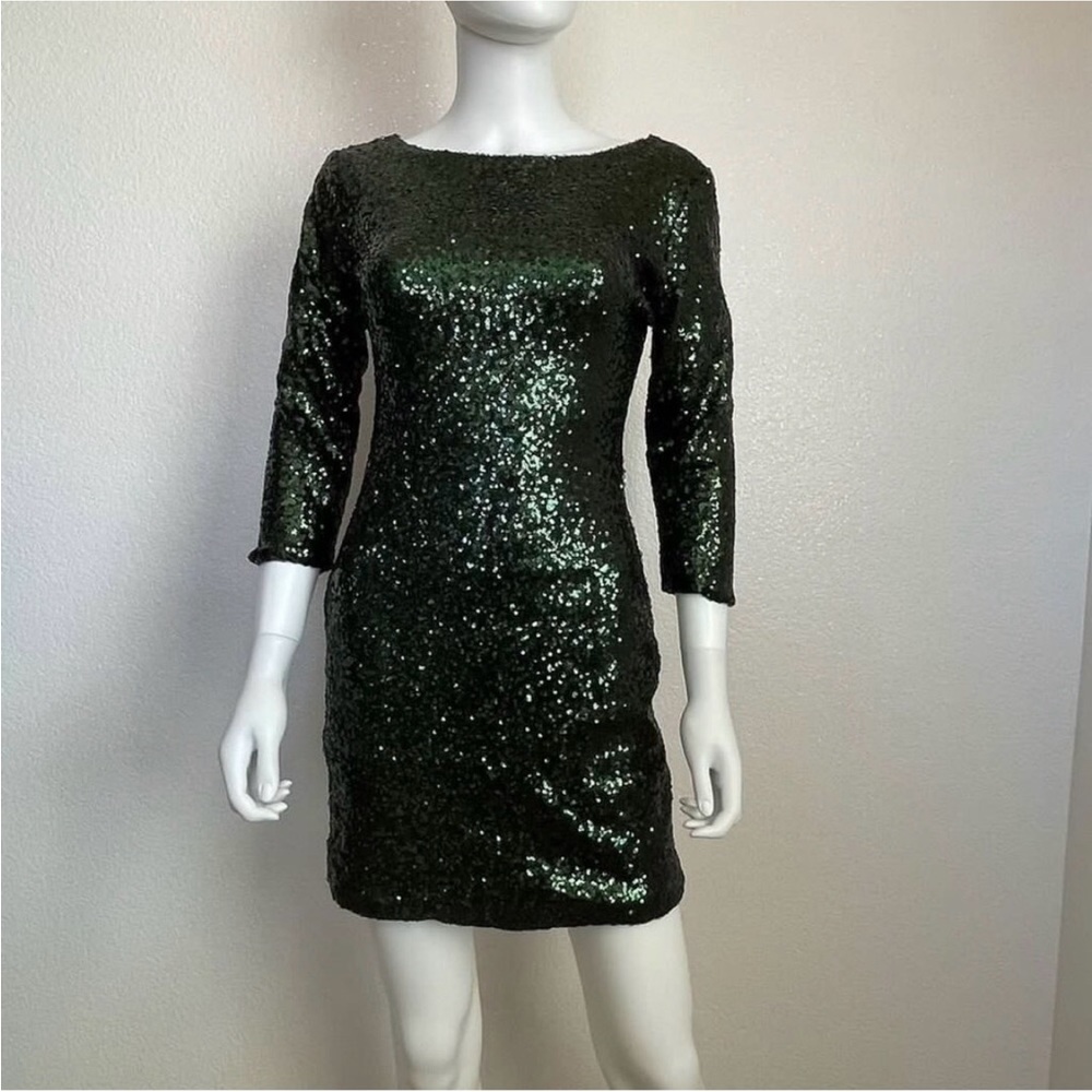 Gianni Bini Emerald Mini dress size S green sequin